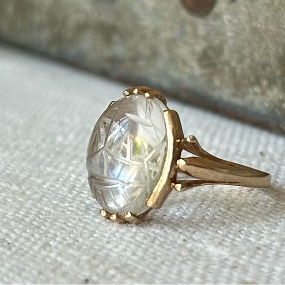 Antique/Vintage 10k Scarab Beetle Ring - Picture 2 of 8